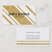 Gold- en zwarte stripes | Diagonaal Visitekaartje (Voorkant / Achterkant)