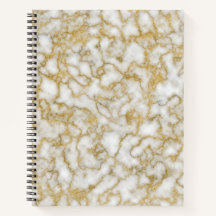 Gold Encrusted Marble Spiral Notitieboek