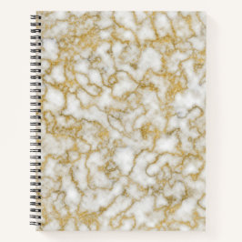 Gold Encrusted Marble Spiral Notitieboek