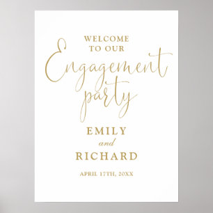 Gold Engagement Party Welkomstbord Poster