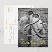 Gold Enregistrer le Faire-part de typographie de d (Devant / Derrière)