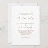 Gold Espagnol Nuestra Boda Invitation (Devant)