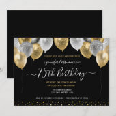 Gold et Black Invitation du 75e anniversaire (Devant / Derrière)