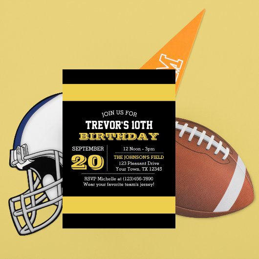 Gold et Black Team Invitation Anniversaire