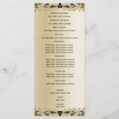 Gold et BlackFloral Lace Wedding Programme (Dos)