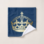 Gold et Blue HRH Altesse Royale Couronne (Gant de toilette)
