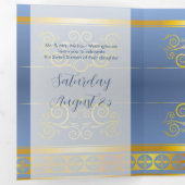 Gold et Blue Photo Sweet 16 Party Invitation (Intérieur en premier)