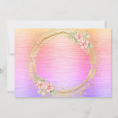 Gold et Floral Sweet 16 Invitation (Dos)