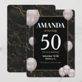 Gold et noir 50ème anniversaire invitation (Devant / Derrière)