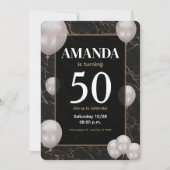 Gold et noir 50ème anniversaire invitation (Devant)