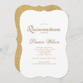 Gold et parties scintillant Quinceanera Invitation (Devant / Derrière)