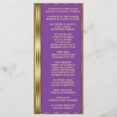 Gold et Royal Purple Mariage programme personnalis (Dos)