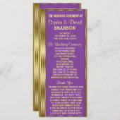 Gold et Royal Purple Mariage programme personnalis (Devant / Derrière)