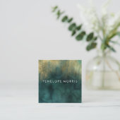 Gold et Turquoise Stylist Carré Carte de visite (Debout devant)