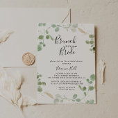 Gold Eucalyptus Brunch met bride Shower Kaart