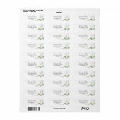 Gold Eucalyptus Calligraphy Return Address Label (Full Sheet)