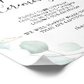 Gold Eucalyptus Calligraphy Unplugged Ceremony Poster (Hoek)