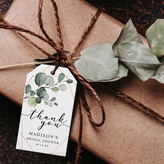 Gold Eucalyptus Greenery Vrijgezellenfeest Favor Cadeaulabel