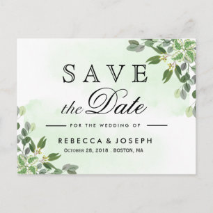 Gold Eucalyptus Greenery Wedding Save the Date Briefkaart