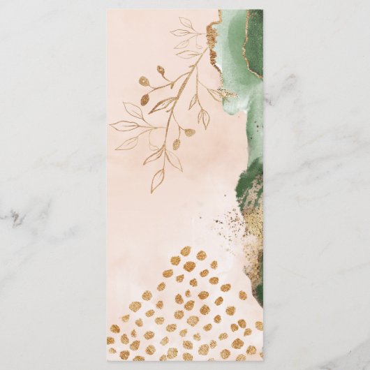 Gold Eucalyptus Modern Abstract Emerald Greenery Menu (Achterkant)