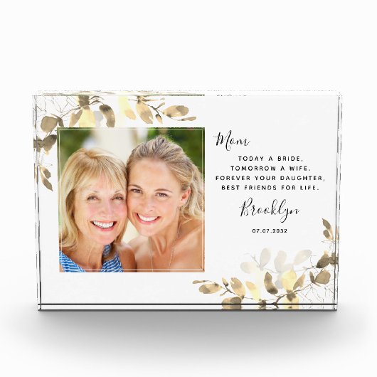 Gold Eucalyptus moeder van het Bride-fotoblok Fotoblokken (Voorkant)