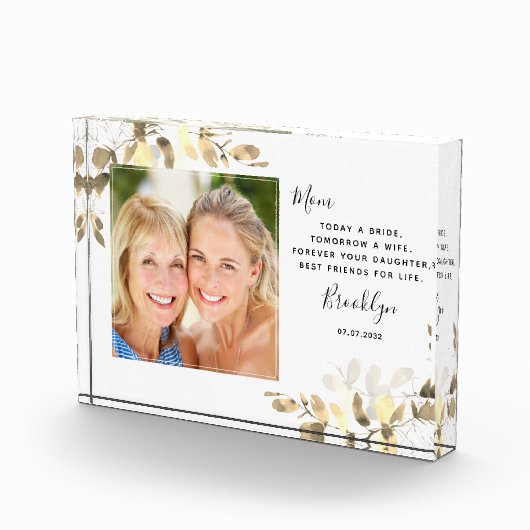 Gold Eucalyptus moeder van het Bride-fotoblok Fotoblokken (Rechts)