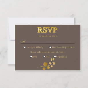 Gold Eucalyptus Repas Choix RSVP