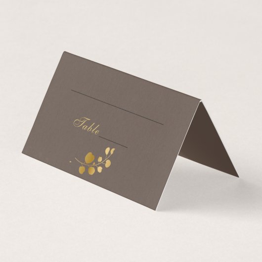 Gold Eucalyptus Table Number en Name Place Cards Kaart (Voorkant)