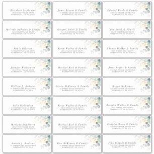 Gold Eucalyptus Verdure Étiquettes de adresse indi