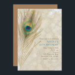 Gold Exotic Peacock Feather Glam Party Invitations<br><div class="desc">Gold Exotic Peacock Feather Glam Party Invitations. Personnaliser pour tout événement.</div>