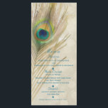 Gold Exotic Peacock Feather Glam Party Menu<br><div class="desc">Carte de menu Gold Exotic Peacock Feather Glam Party. Les éléments correspondants de cette conception sont disponibles.</div>