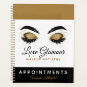 Gold Eye Lashes Brows Makeup Artist Appointes Planner (Voorkant)