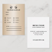 Gold Eyelash Extension Client Consultation Visitekaartje (Voorkant / Achterkant)