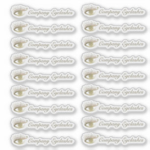 Gold Eyelashes Logo Packaging Business Name Sticker