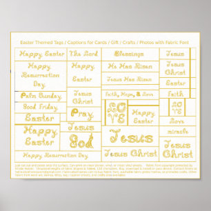 Gold Fabric Font Paasonderschriften voor labels vo Poster