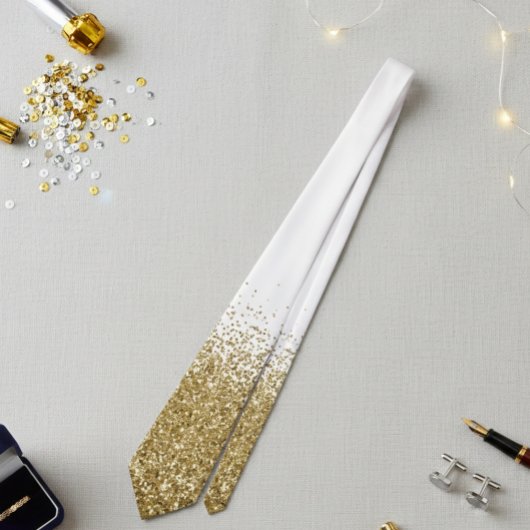 Gold Fading Waterfall Ombre Glitter look Stropdas