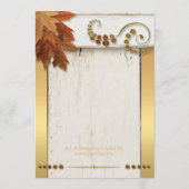 Gold Fall Leaves Wedding Menu Kaart (Achterkant)