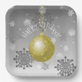 Gold Fancy kerstpapier Bord (Voorkant)