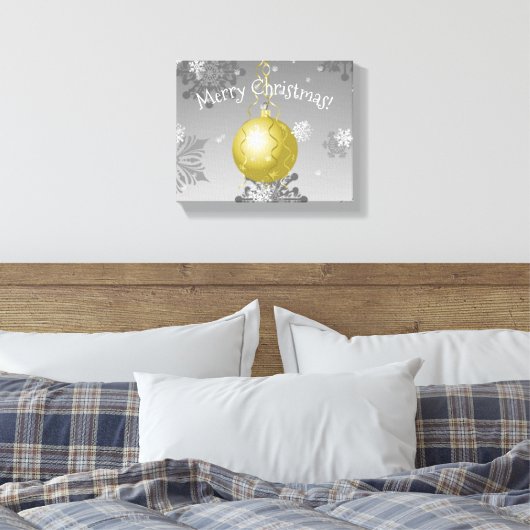 Gold Fancy kerstsiercanvas afdrukken (Insitu (Slaapkamer))
