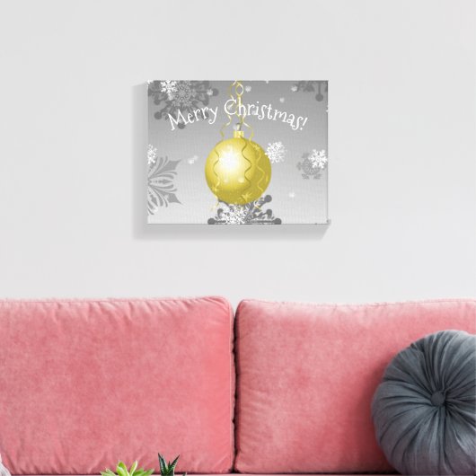 Gold Fancy kerstsiercanvas afdrukken (Insitu (Woonkamer))
