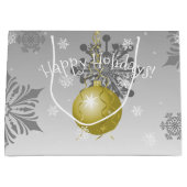 Gold Fancy kerstsiertas met cadeau Groot Cadeauzakje (Voorkant)