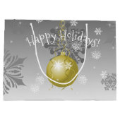 Gold Fancy kerstsiertas met cadeau Groot Cadeauzakje (Achterkant)