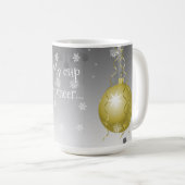 Gold Fancy Noël Ornement café Mug (Devant droit)