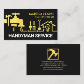 Gold Faucet Pipet Handyman Tools Line Visitekaartje (Voorkant / Achterkant)