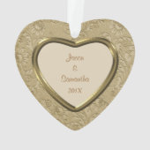 Gold Faux Brocade-fotosjabloon Ornament (achterkant)