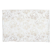 Gold Faux Elegant Hand Drawn Florals Wedding Gift Kussensloop (Voorkant)