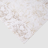 Gold Faux Elegant Hand Drawn Florals Wedding Gift Tissuepapier (Detail)