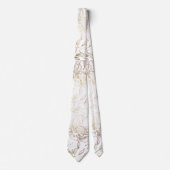 Gold Faux Elegant Hand Drawn Florals Wedding Stropdas (Voorkant)