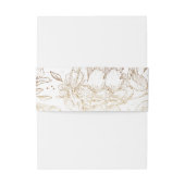 Gold Faux Elegant Hand Drawn Florals Wedding Uitnodigingen Wikkel (Achterkant Voorbeeld)