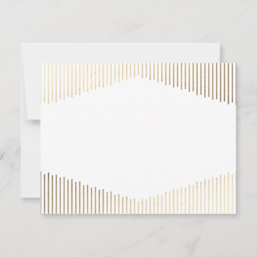 Gold Faux Foil Angles Art Déco carte RSVP (Dos)